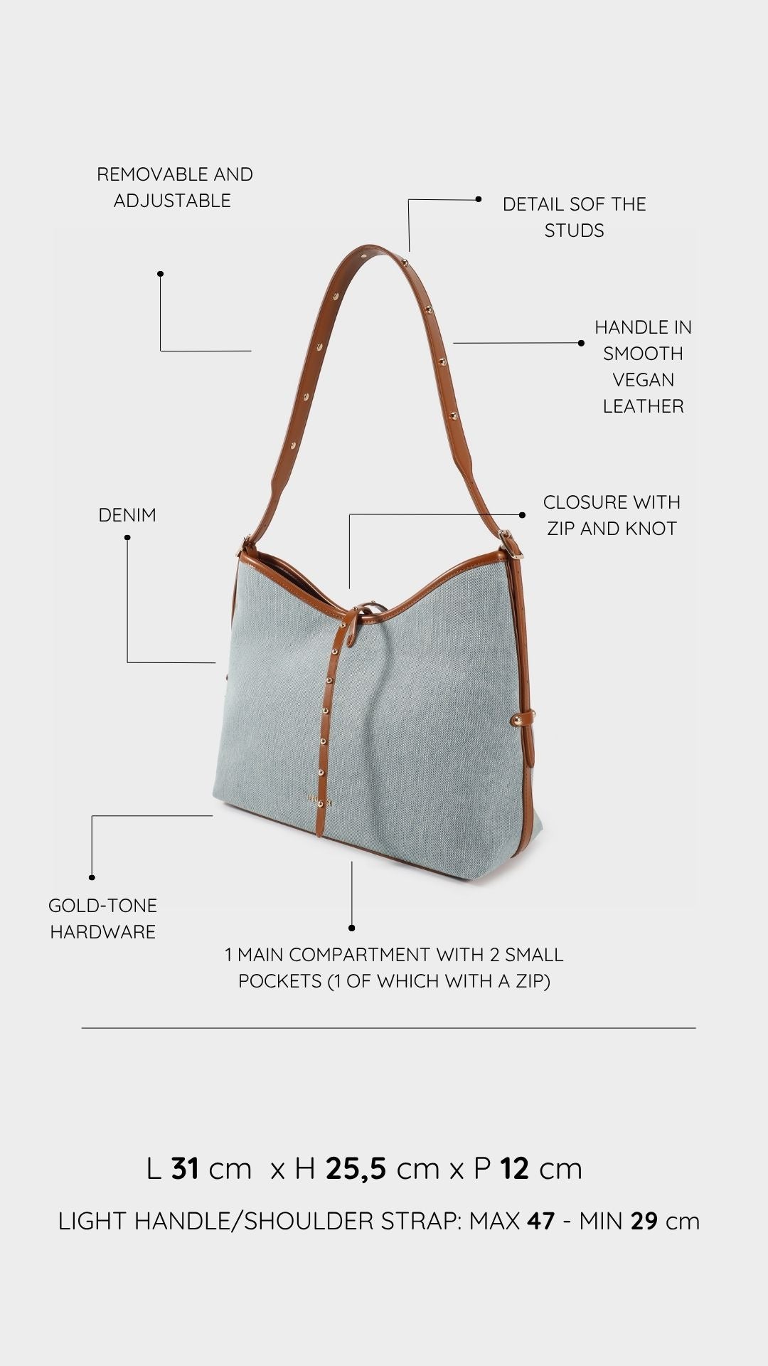 Borsa a spalla BROOKE 2.0 - TAUPE