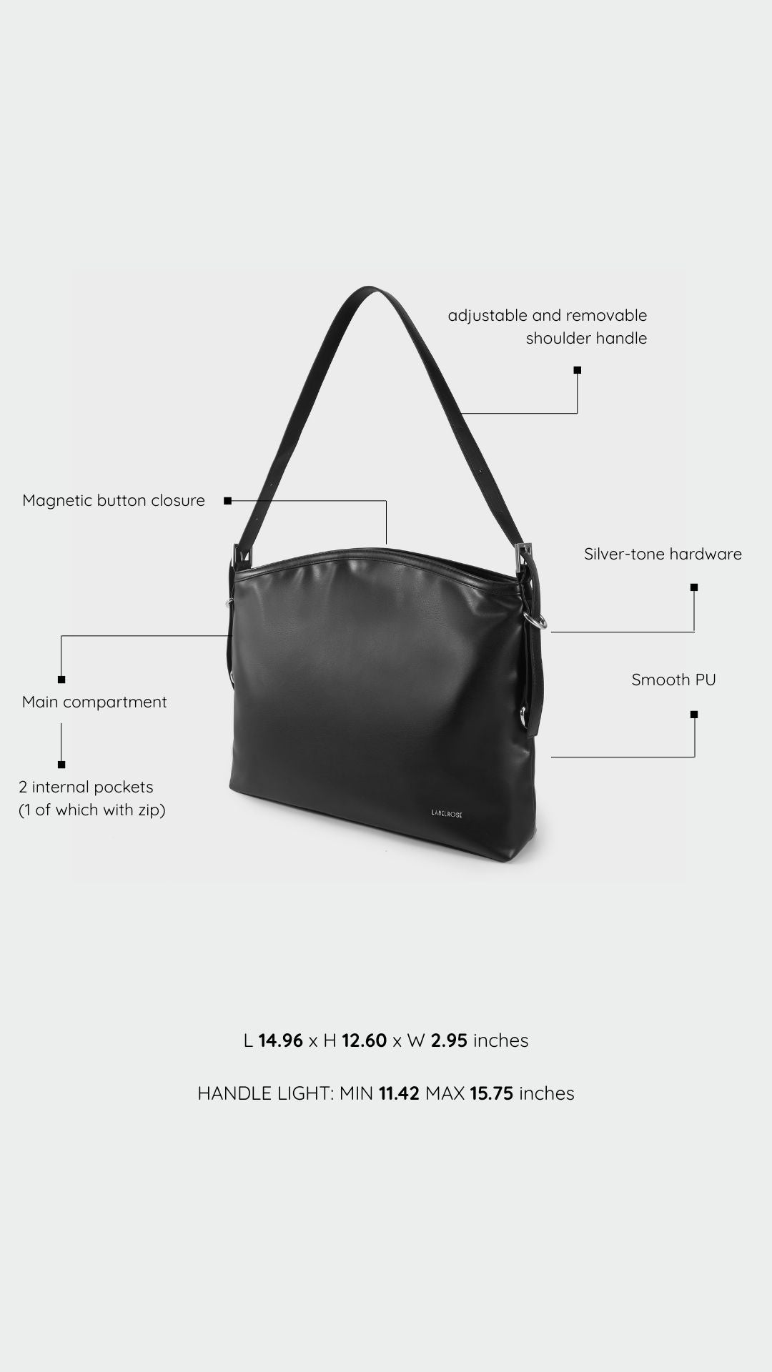 Borsa a spalla MINNIE - BLACK SILVER