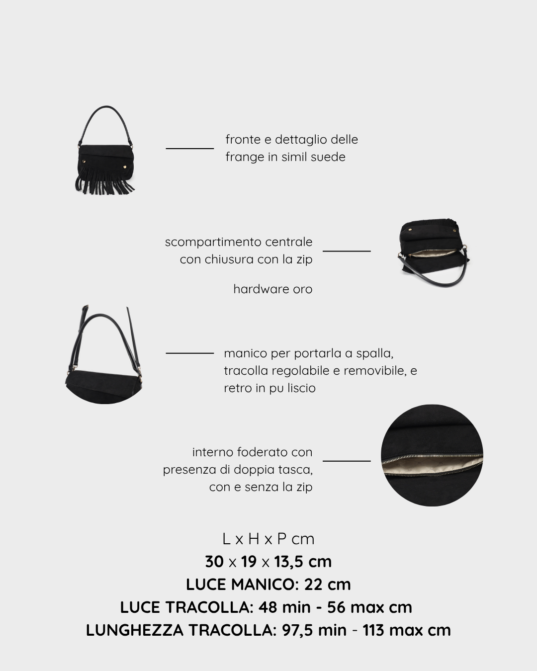 MEREDITH Shoulder Bag - BLACK GOLD