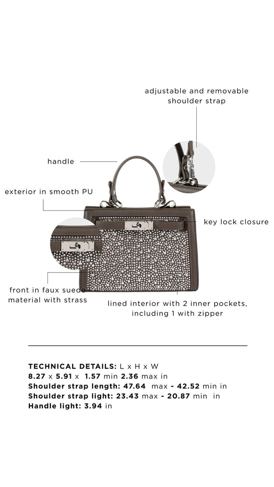 Borsa a mano PARIS MINI STRASS - GREY