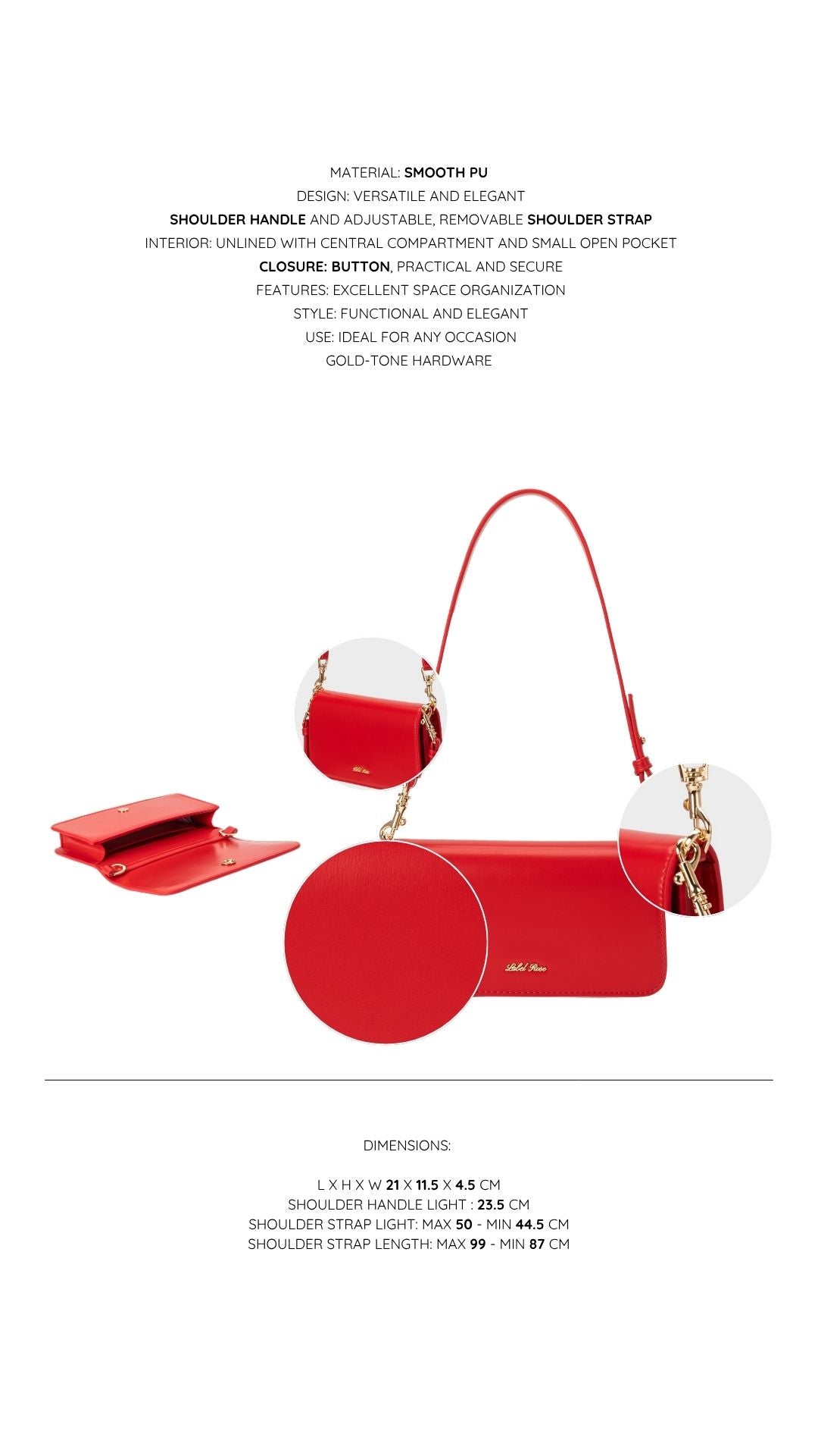 Borsa a spalla NICOLE - RED