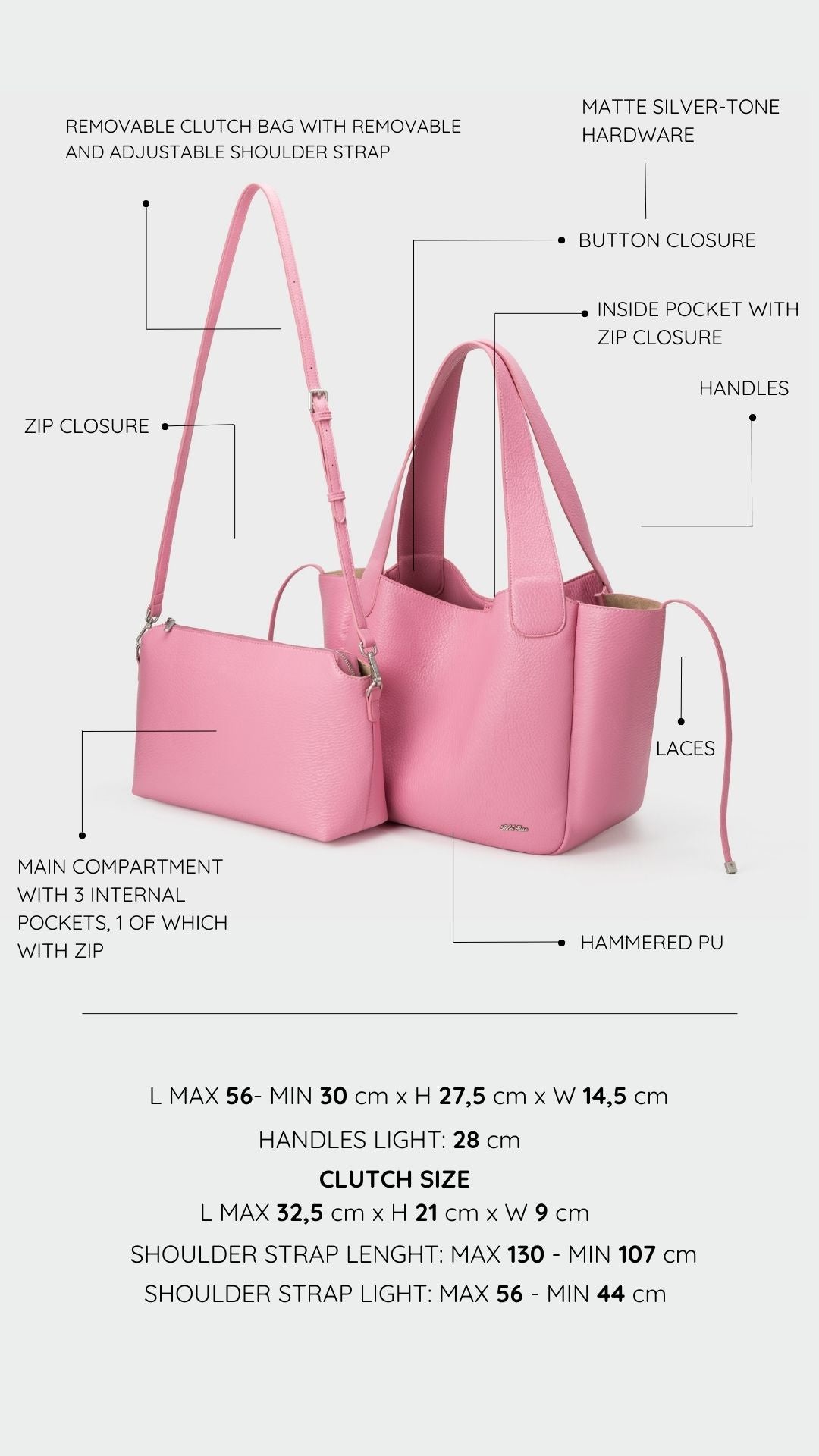 Borsa a spalla NEW MELISSA - PINK
