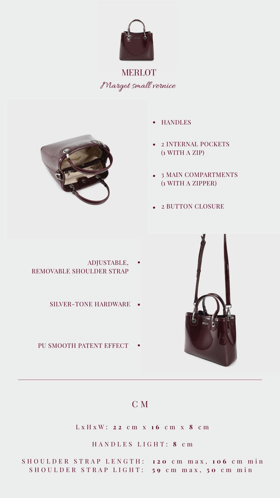 Borsa a mano MARGOT SMALL VERNICE - MERLOT