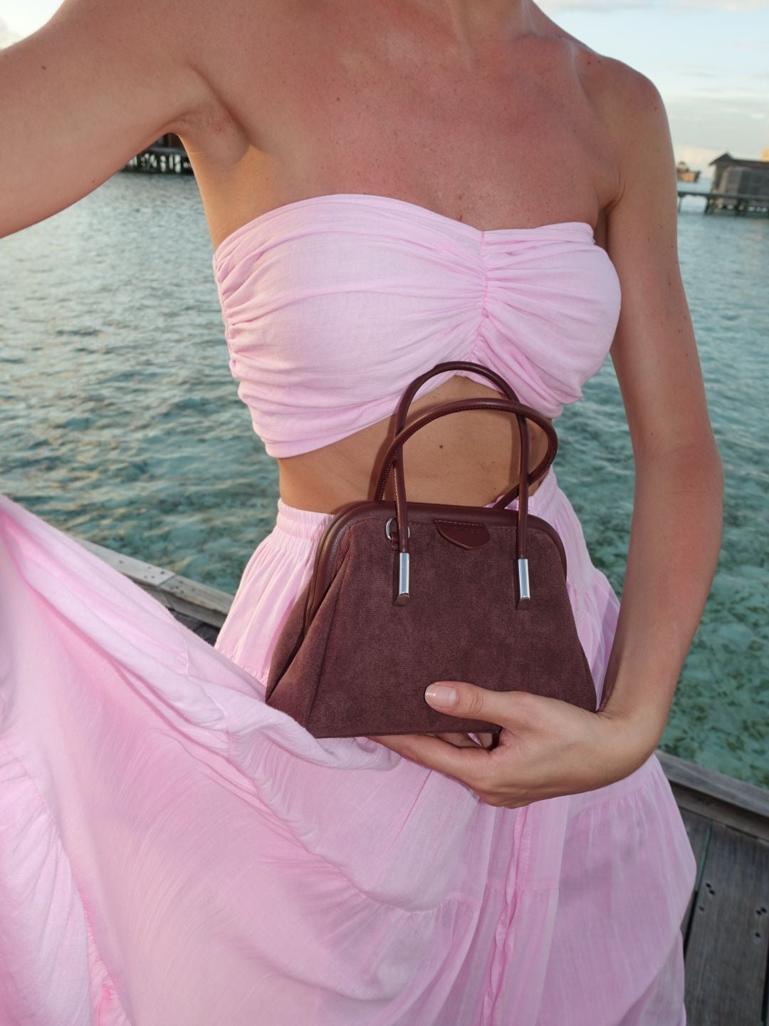 Borsa mini bauletto ALMA - MARRONE