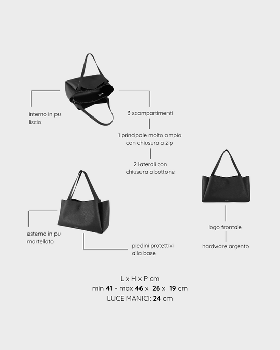 Borsa a spalla IVORY - BLACK SILVER MANHATAN