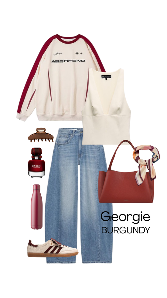 Borsa a spalla IVORY - BURGUNDY PREVENDITA