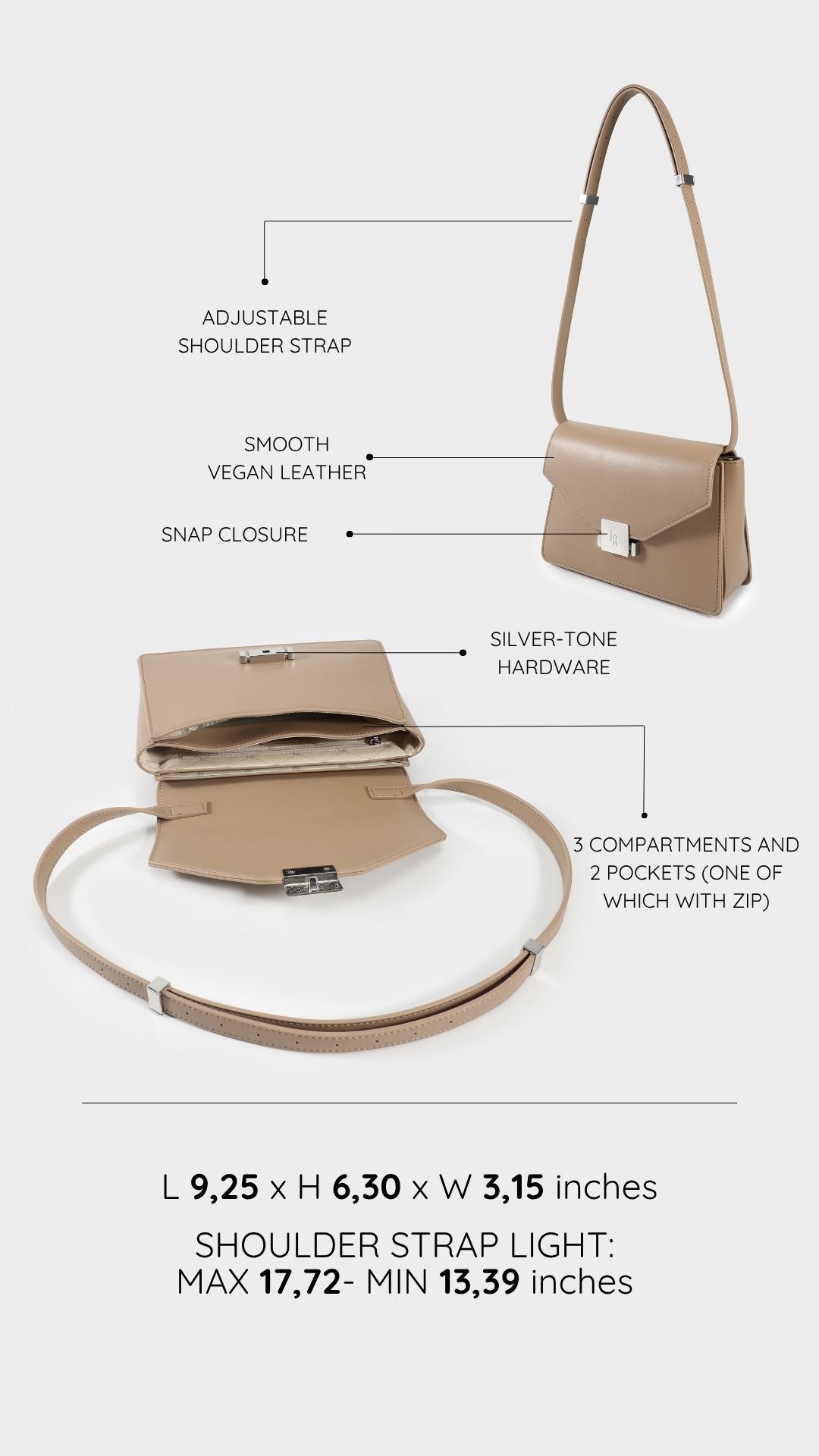 Borsa a tracolla AURA - BEIGE