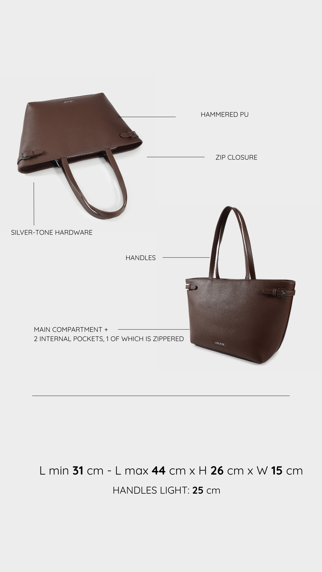 Borsa a spalla Georgie - BROWN