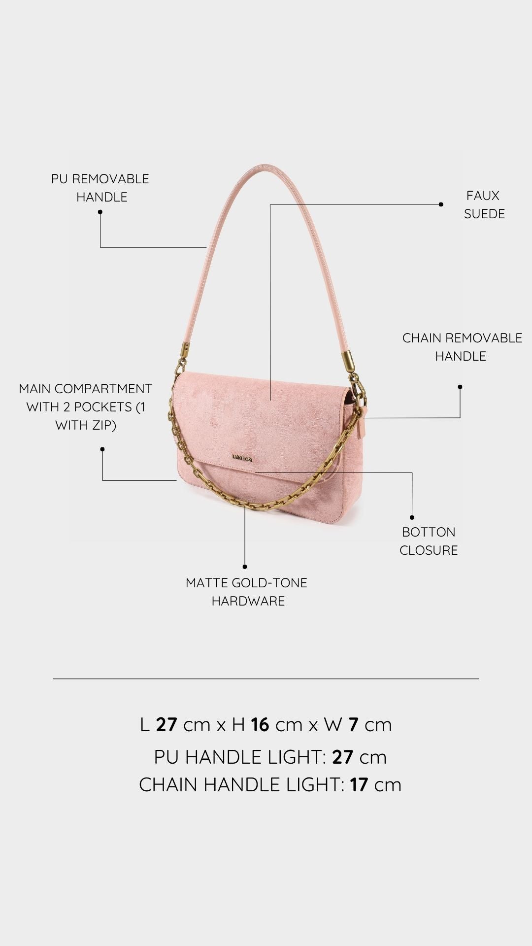 Borsa a spalla MELANY- ROSA
