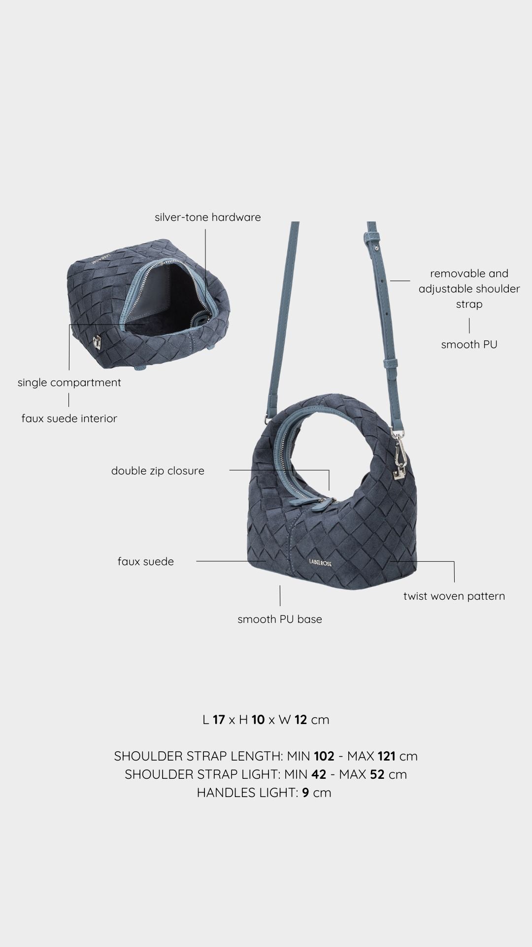 Borsa a mano WEAVE - ARTIC BLUE