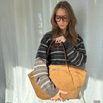 Borsa a spalla BRIELLE BIG SIMILSUEDE - LIGHT BROWN