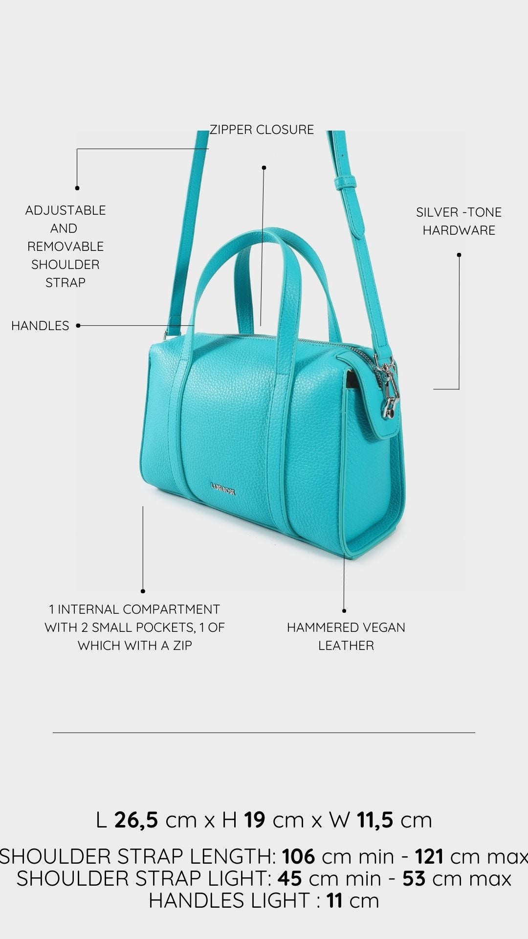 Borsa bauletto ELLEN - TURQUOISE