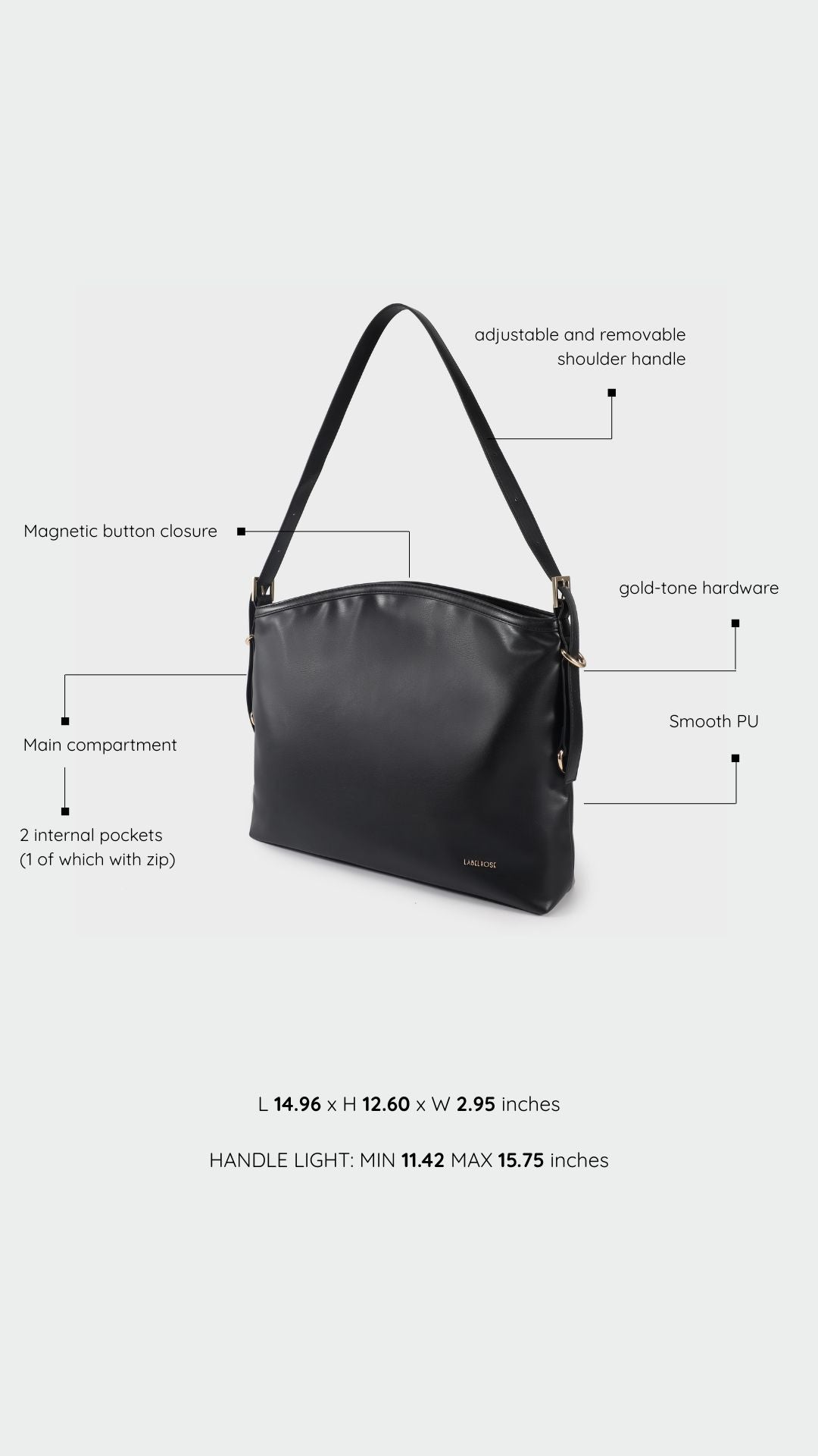 Borsa a spalla MINNIE - BLACK GOLD