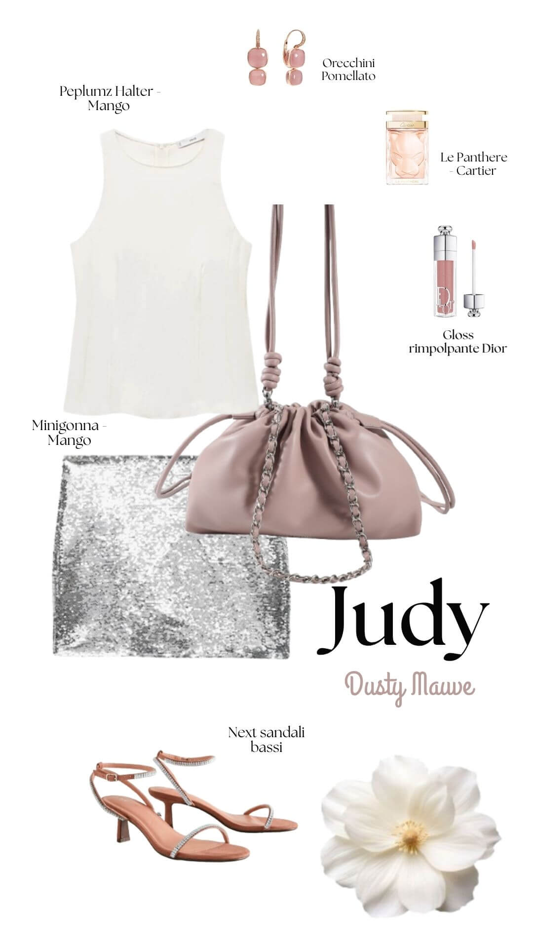 Borsa a tracolla JUDY - DUSTY MAUVE