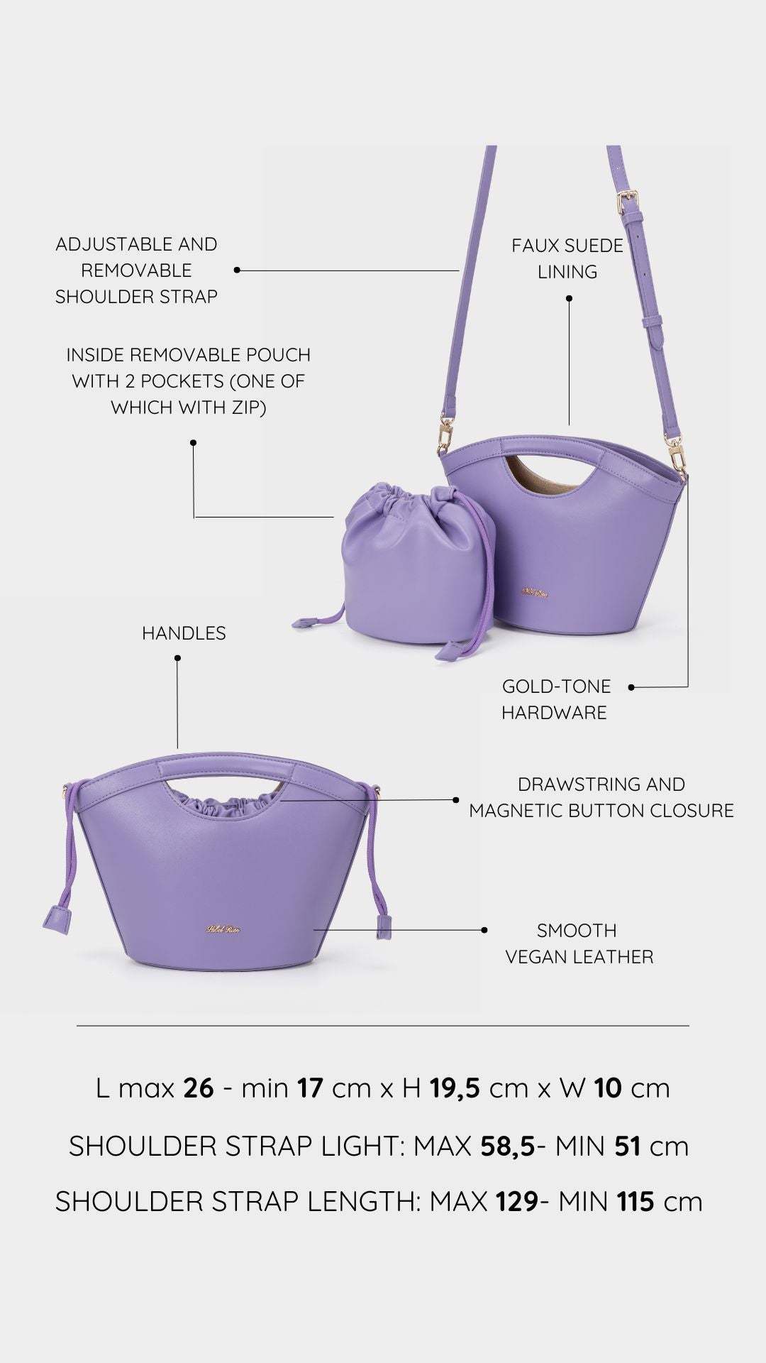 Handbag JOY - LILAC