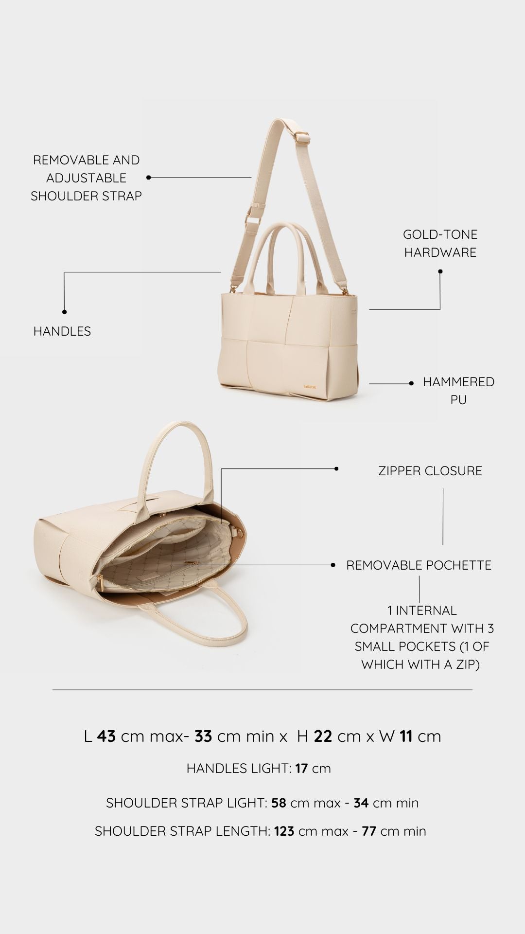 Borsa a mano ROSY - CREAM