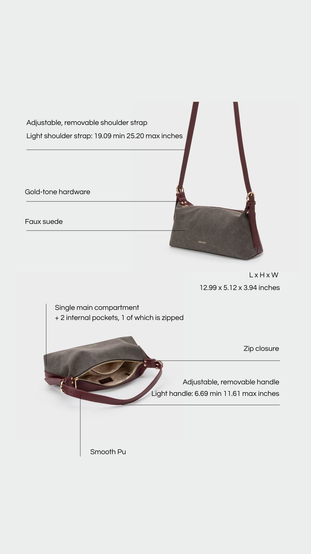 Borsa a spalla DUA - TAUPE