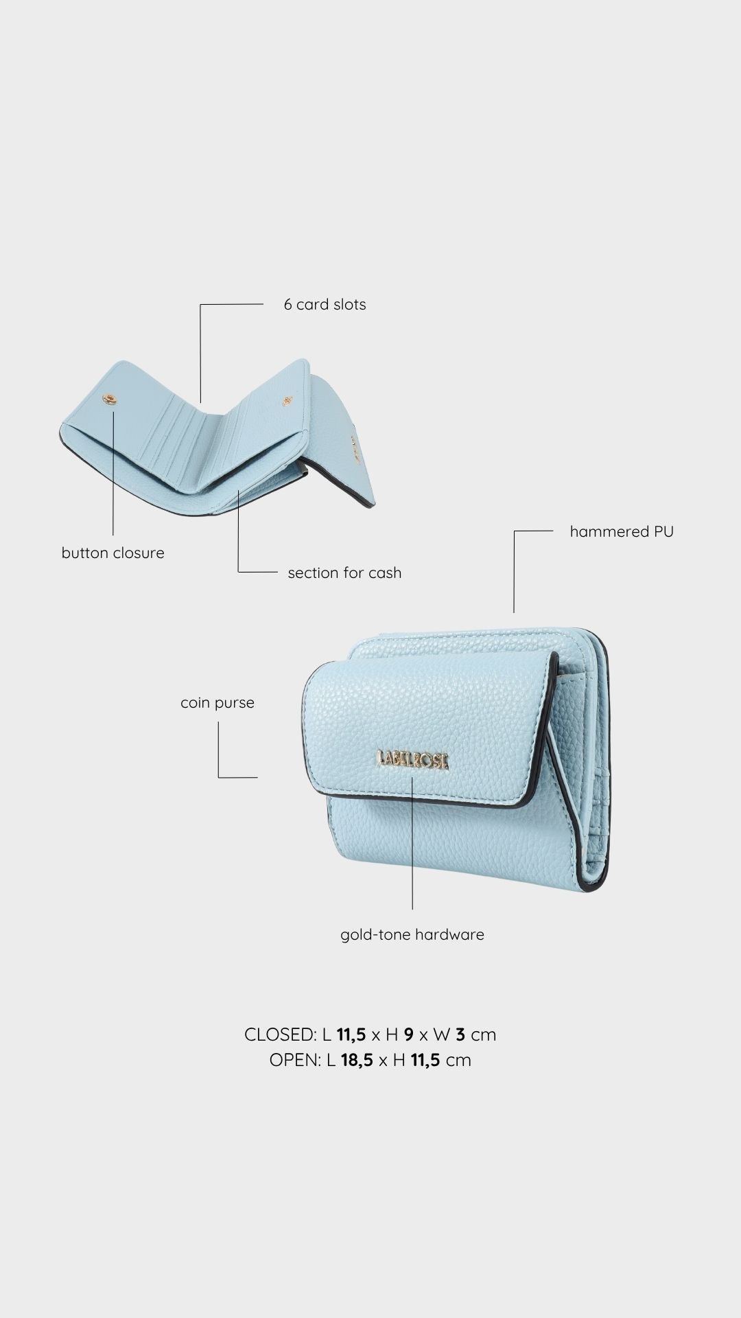Portafoglio MISTY WALLET - BABY BLUE