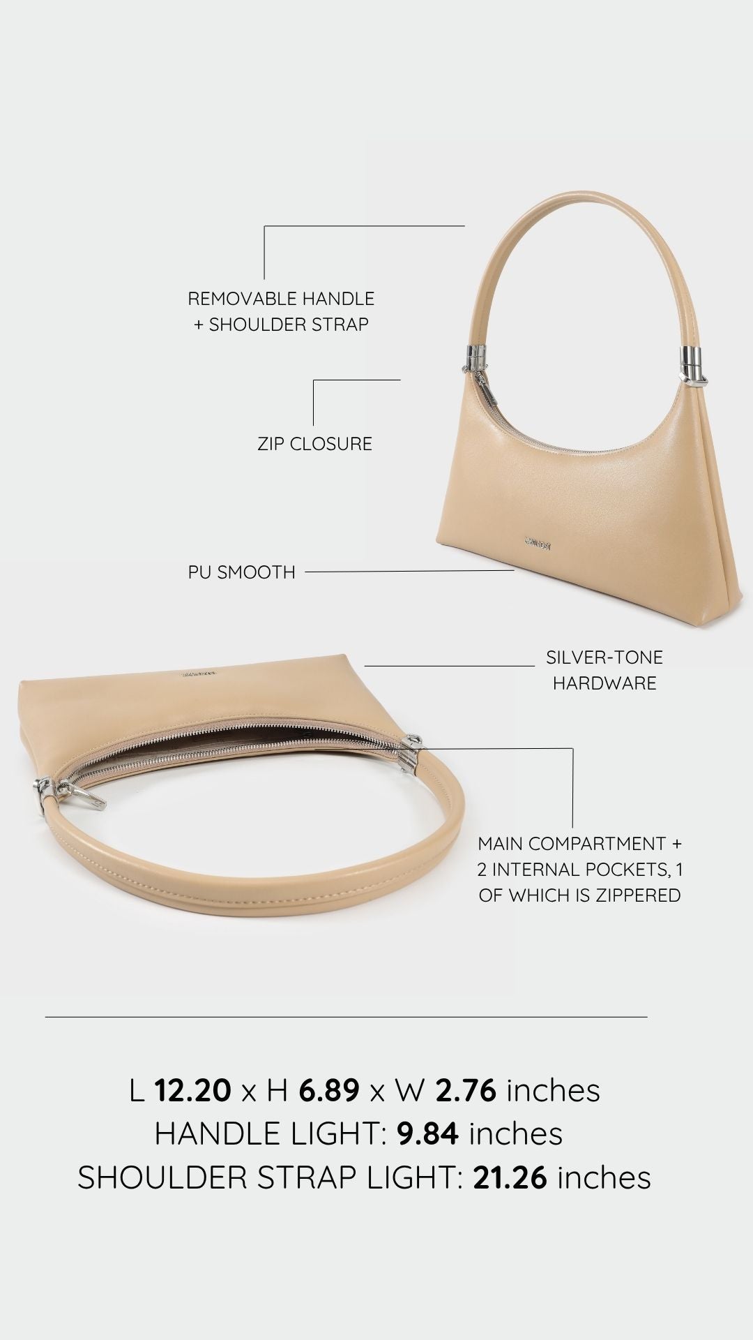 Borsa a spalla MAIA - BEIGE