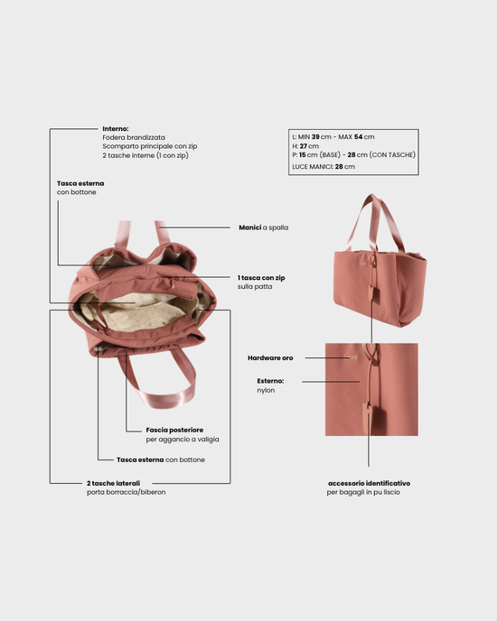 Borsa organizer MOMMY BAG - MAUVE LULLABY