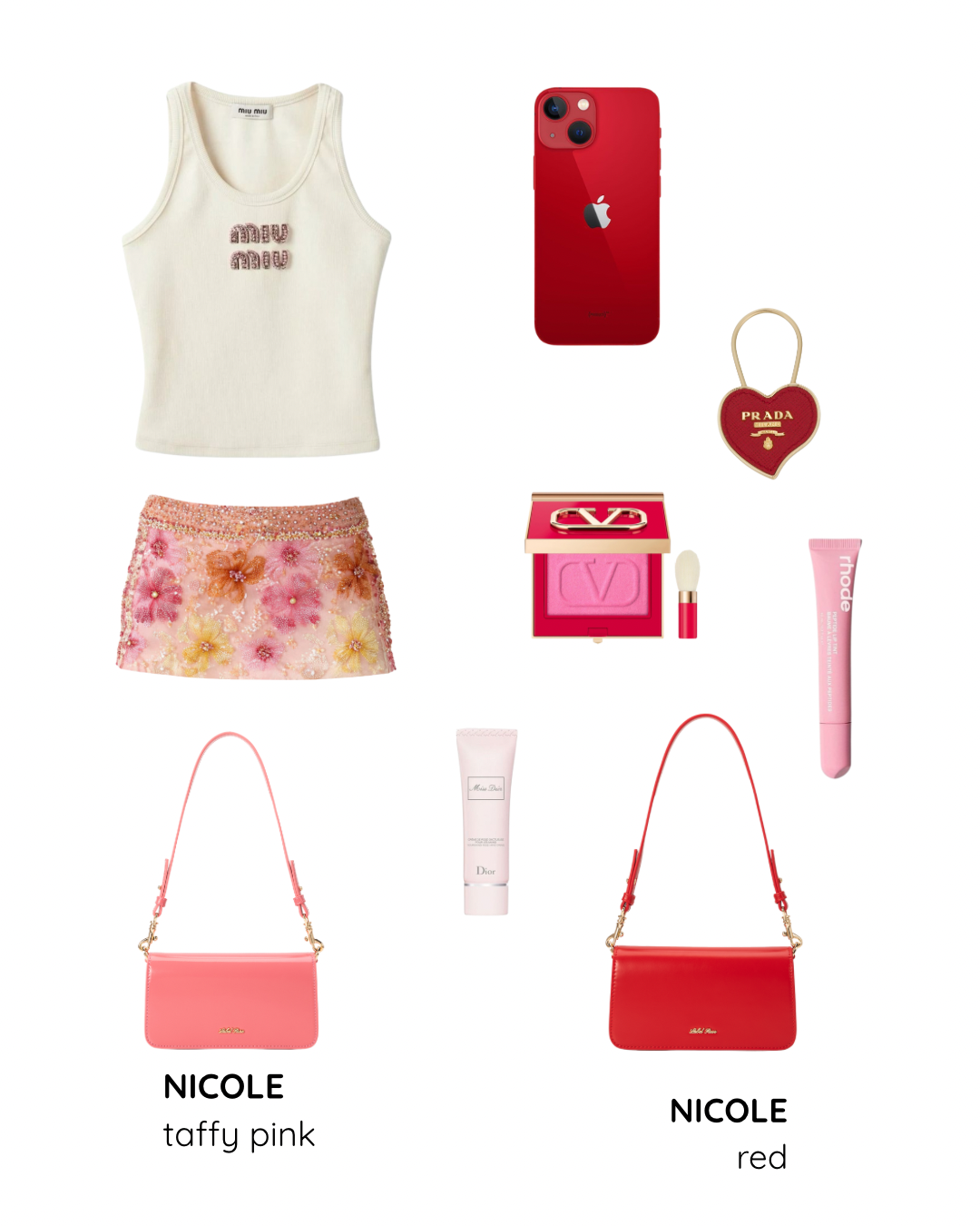 Bolso de hombro NICOLE - ROJO