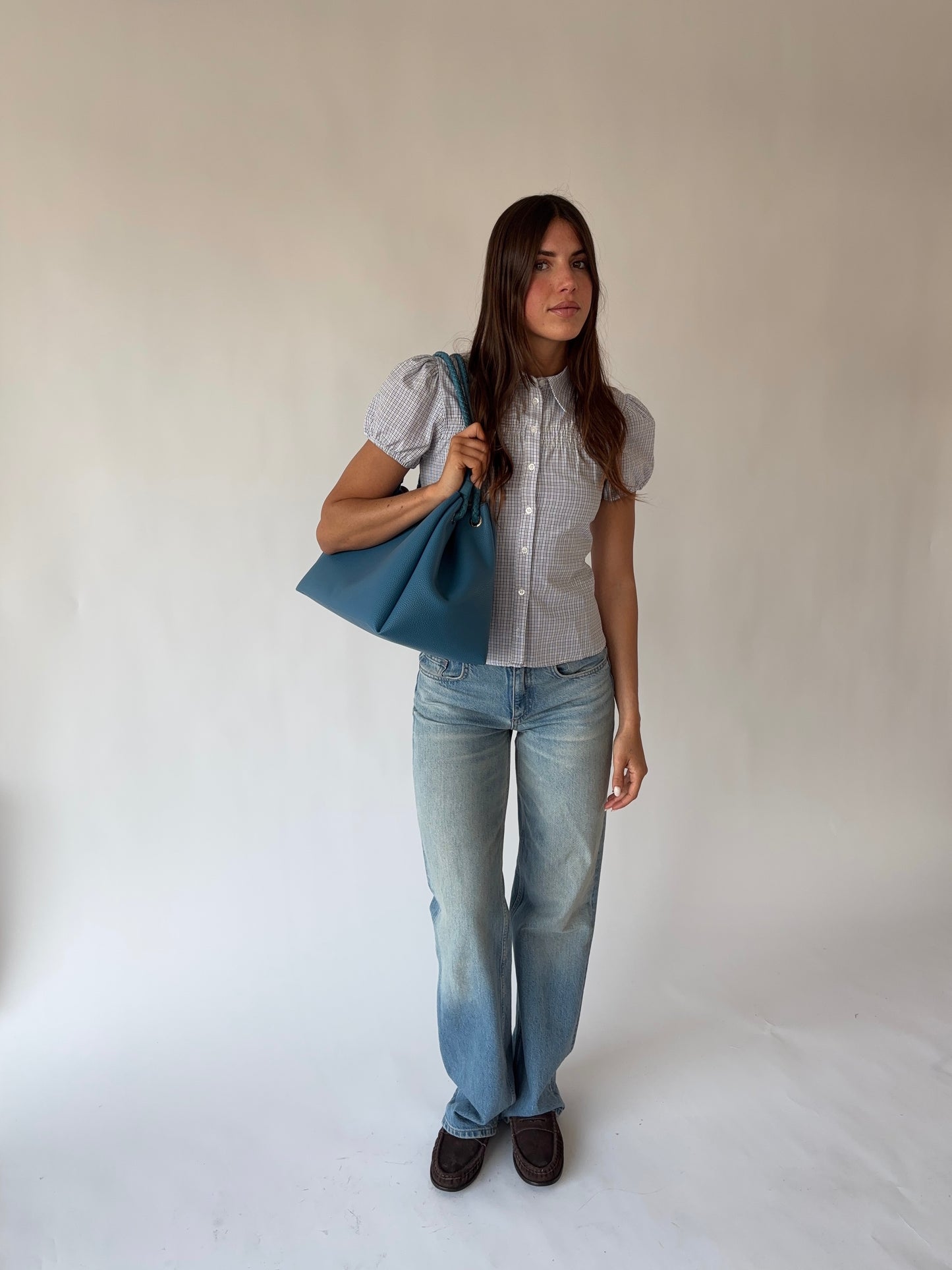 Bolso de hombro grande CHERYL - AZUL VERDE