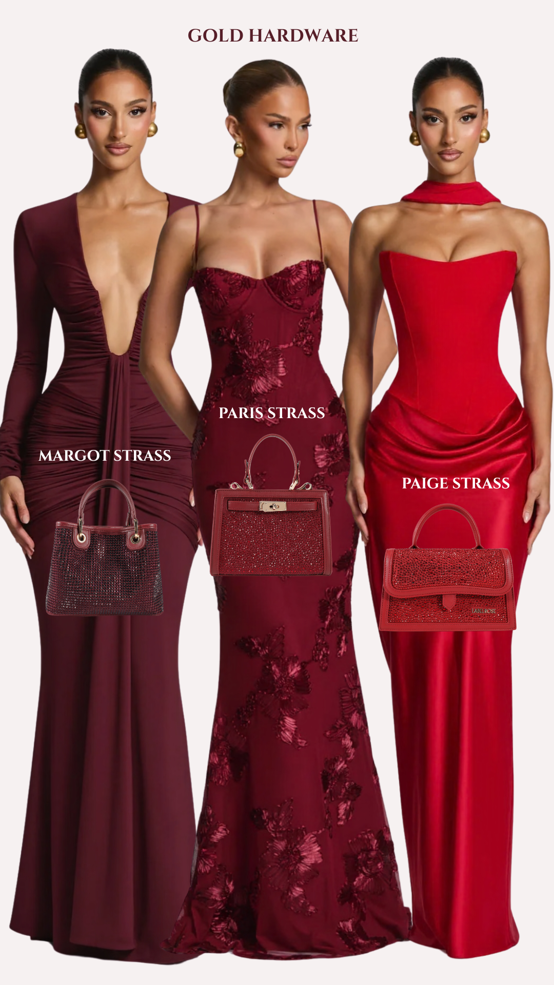 Borsa a mano PAIGE STRASS IN LOVE - GOLD