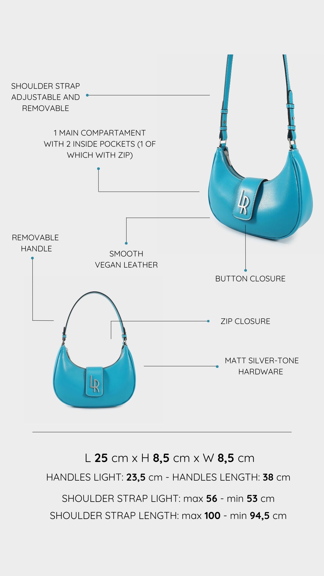 Borsa a spalla BEA - LIGHT TEAL