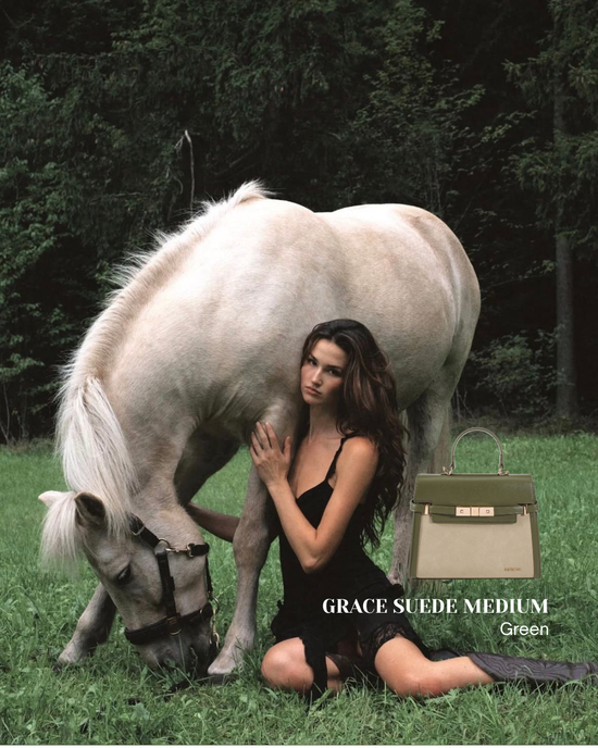 Borsa a mano GRACE SUEDE MEDIUM - GREEN