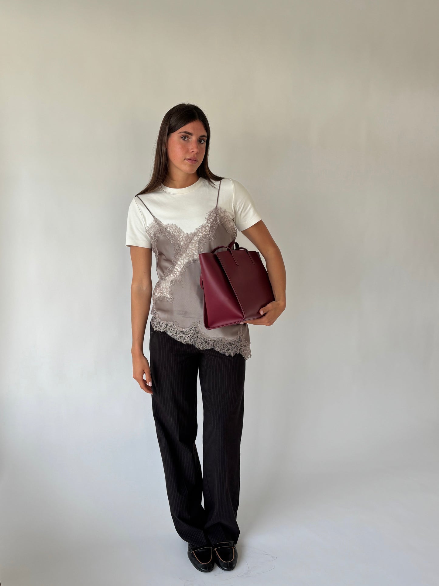 MELISSA BIG Shoulder Bag - BURGUNDY
