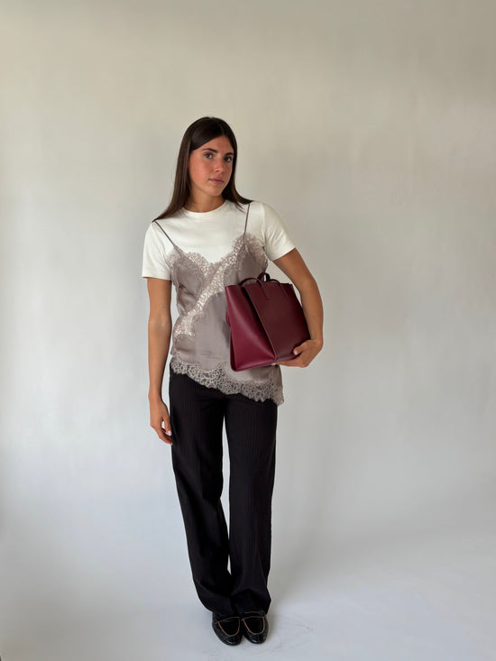 MELISSA BIG Shoulder Bag - BURGUNDY