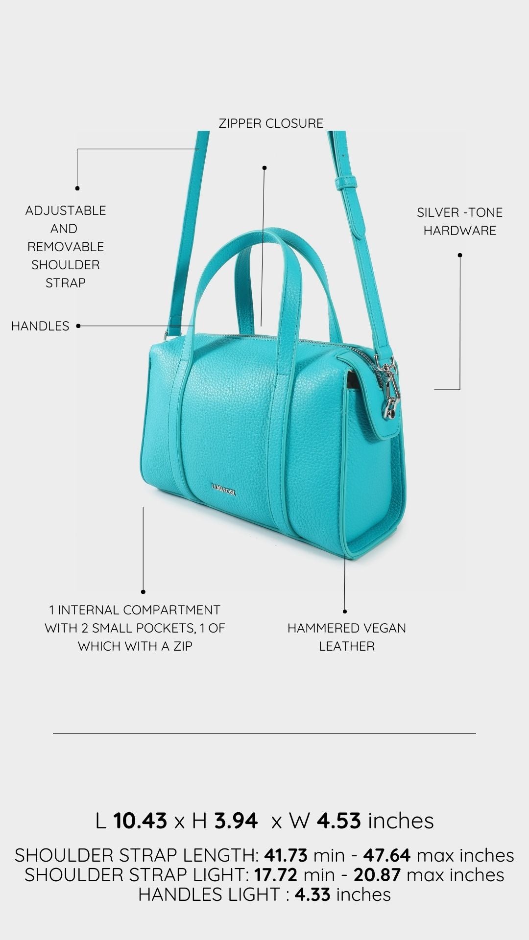 Borsa bauletto ELLEN - TURQUOISE