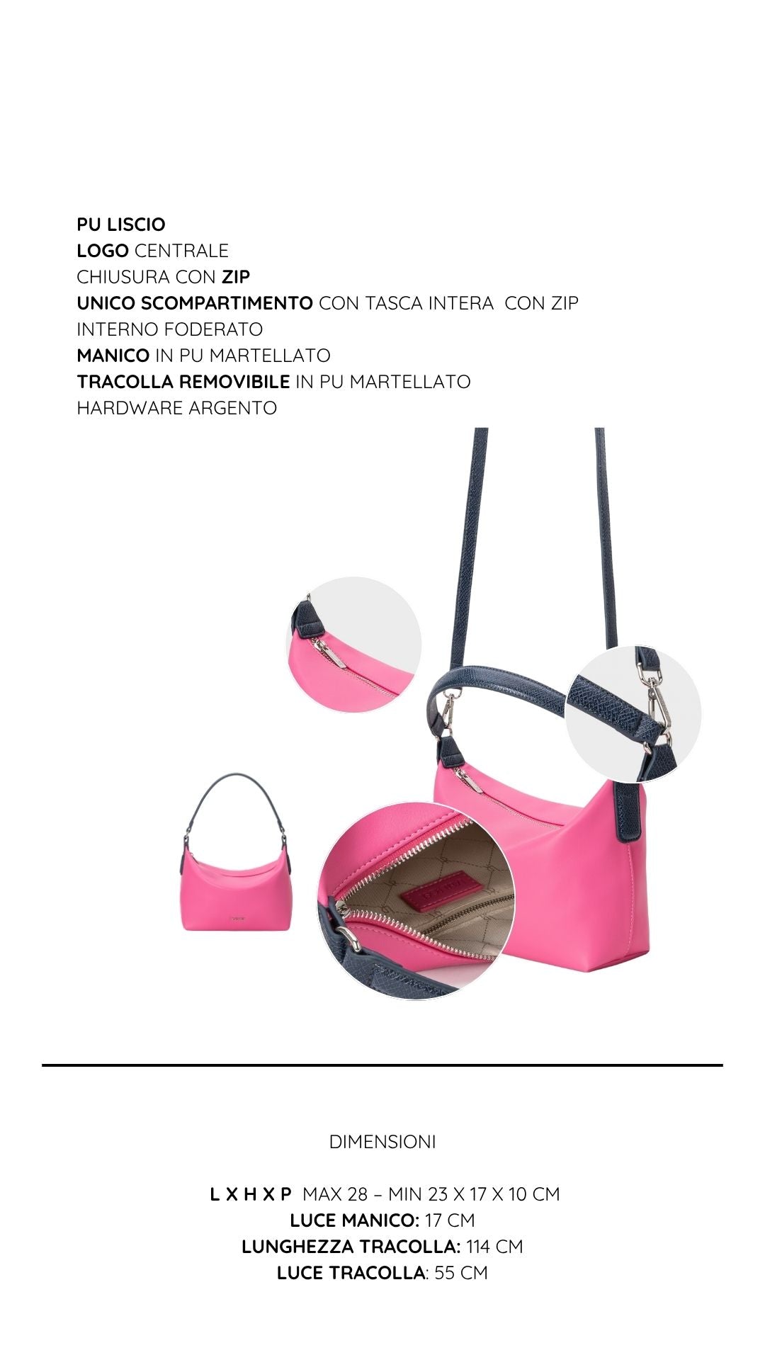 Borsa a spalla JUDITH 2.0 - HOT PINK