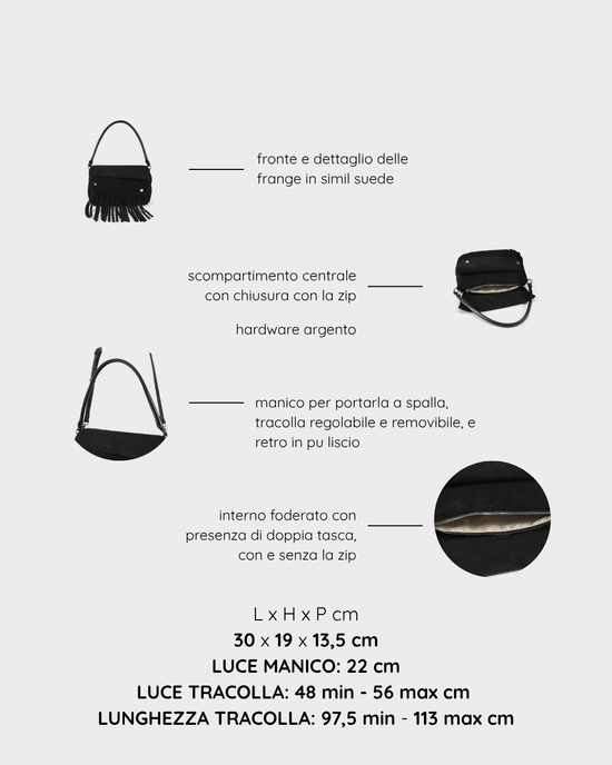 Bolso de hombro MEREDITH - NEGRO PLATA