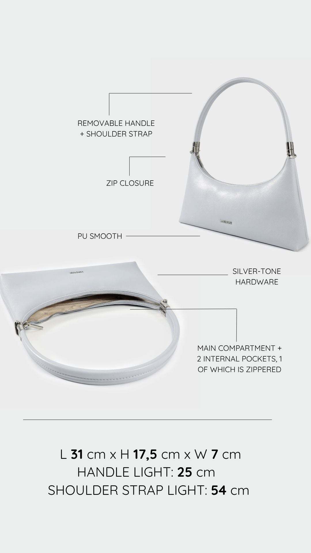 Borsa a spalla MAIA - LIGHT BLUE