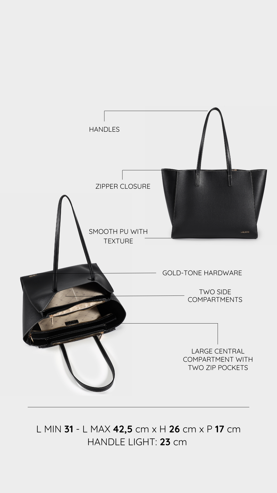 Borsa a spalla MELISSA BIG - BLACK GOLD PREVENDITA