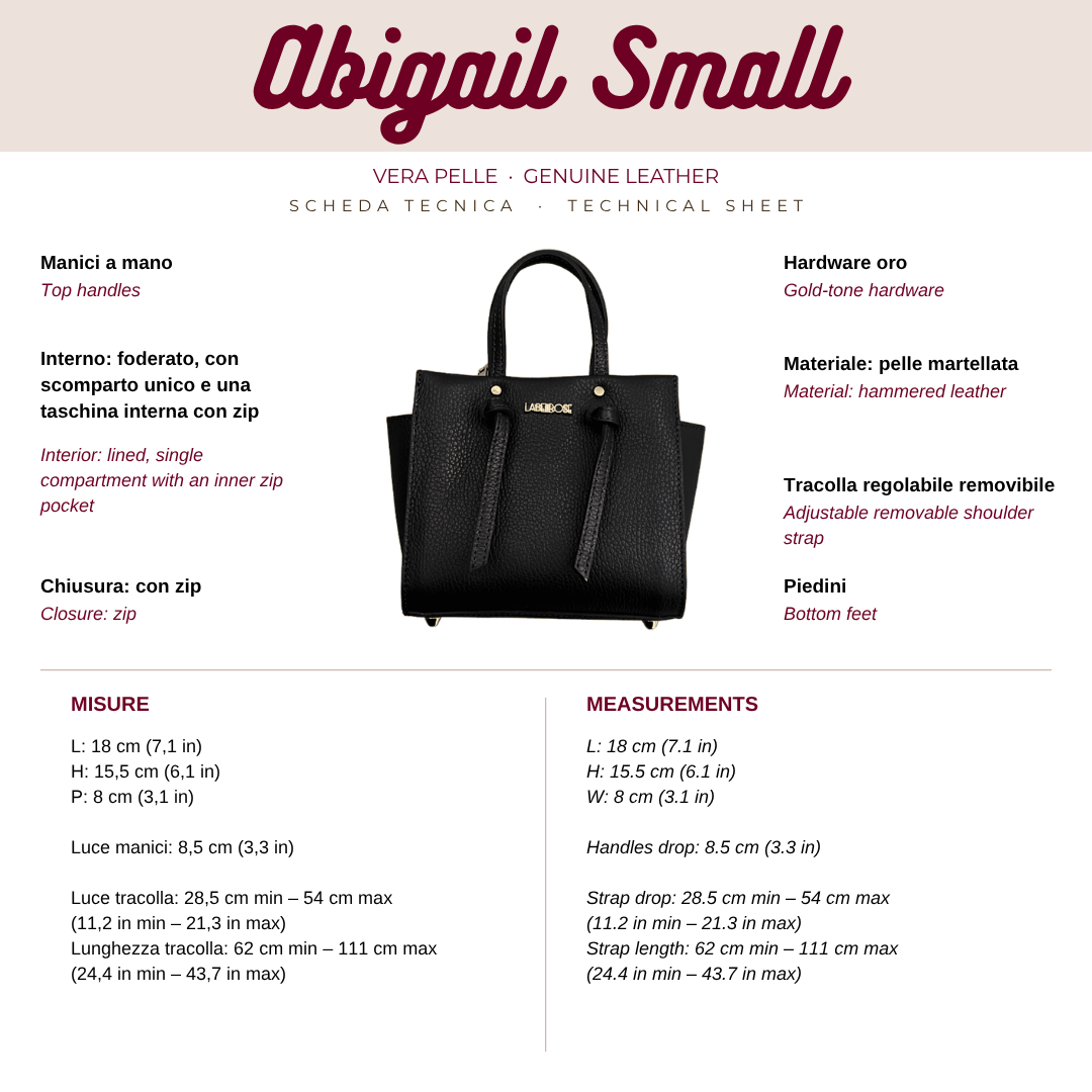 ABIGAIL SMALL genuine leather handbag - BLACK GOLD