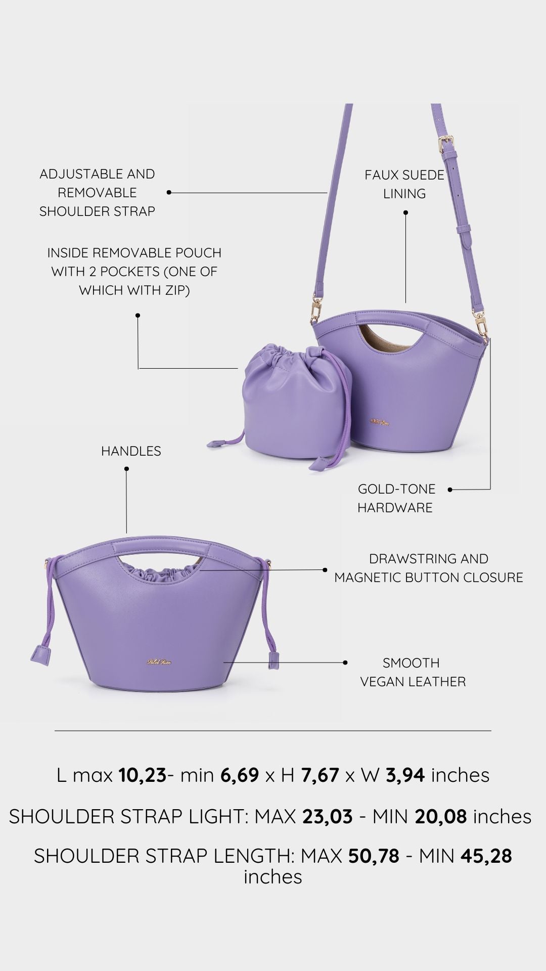 Handbag JOY - LILAC