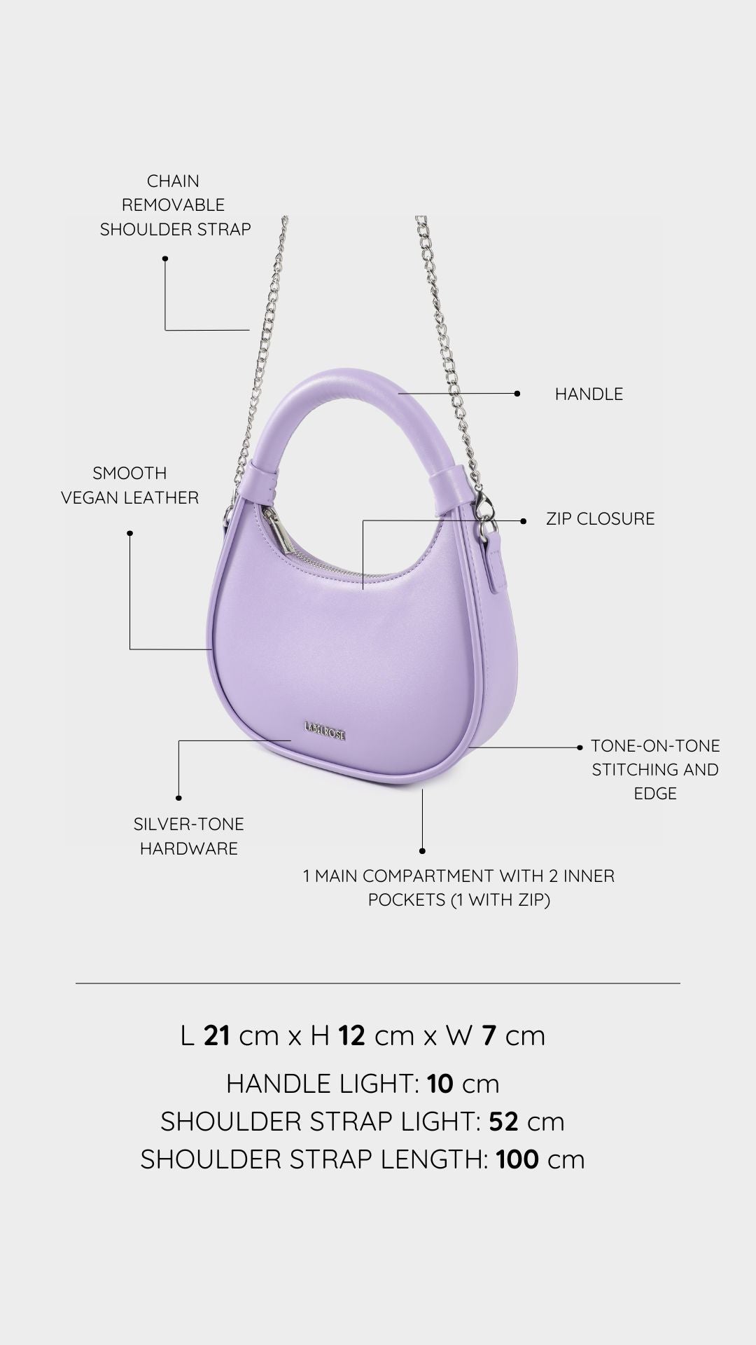 Mini handbag LADY -LILAC