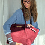 Bolso de hombro BRIELLE BIG EN ANTE SINTÉTICO - BURDEOS