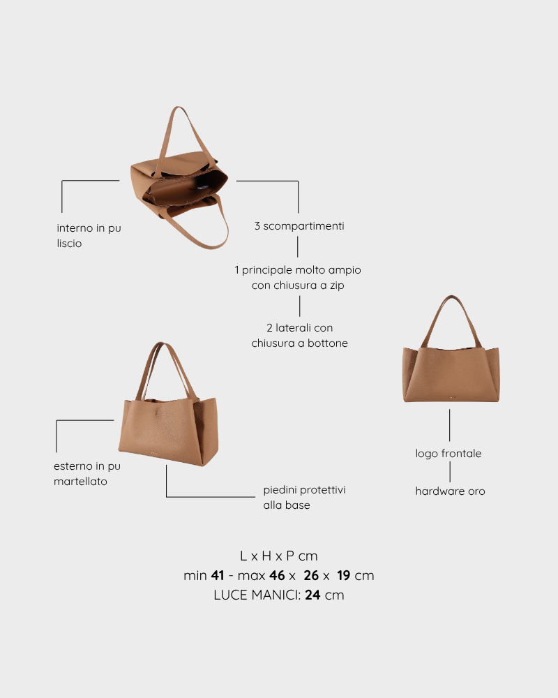 Shoulder bag IVORY - CARAMEL RULE