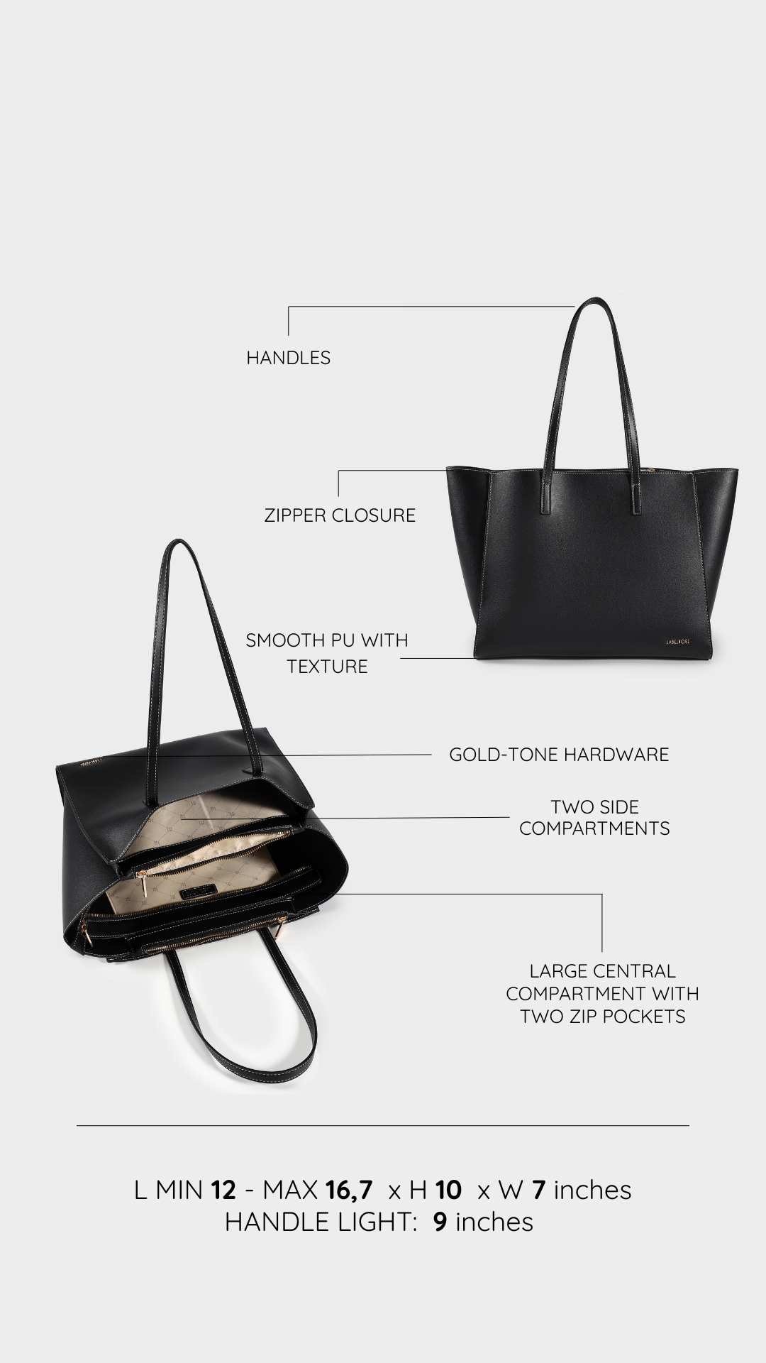 Borsa a spalla MELISSA BIG - BLACK GOLD PREVENDITA