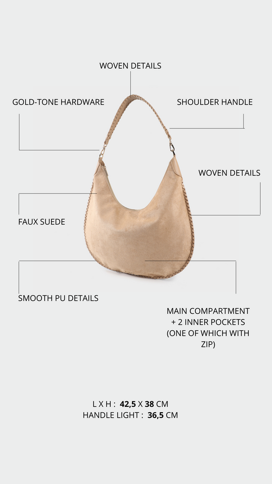 BORSA A SPALLA AURORA - BEIGE