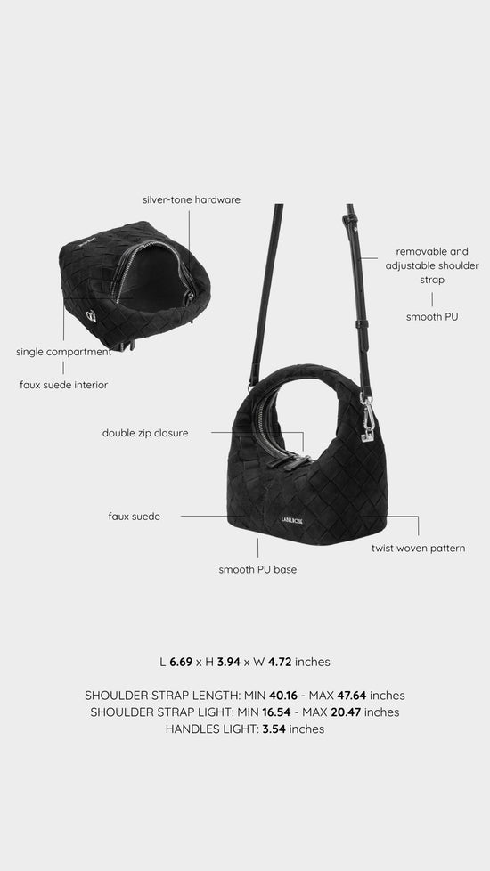 Borsa a mano WEAVE - BLACK SILVER