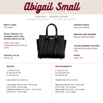 ABIGAIL SMALL genuine leather handbag - BLACK SILVER