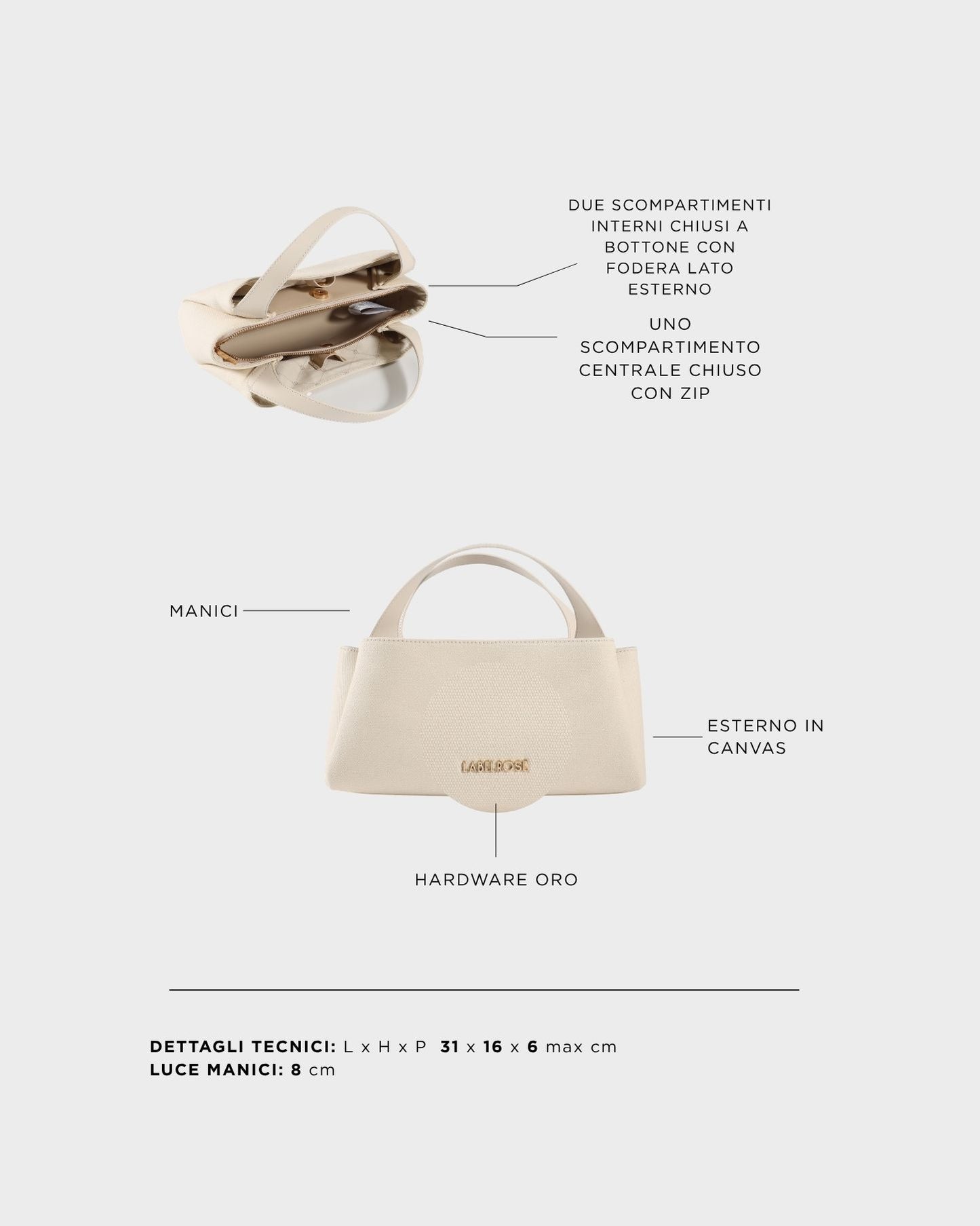 Borsa a mano IVORY SMALL - ECRU WHITE