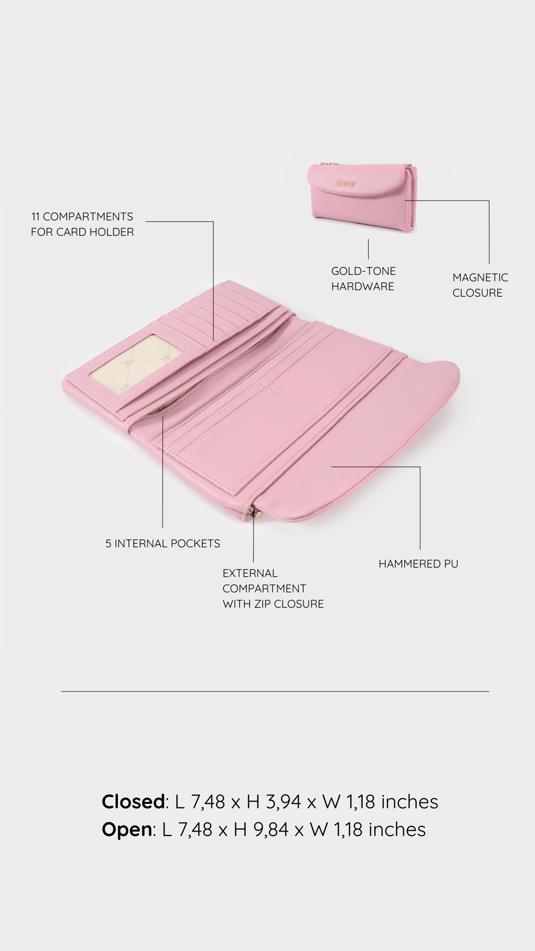 Portafoglio GEORGIE WALLET - PINK