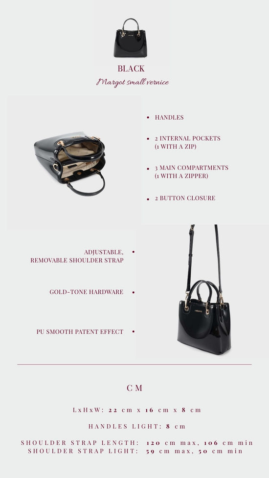 Borsa a mano MARGOT SMALL VERNICE - BLACK