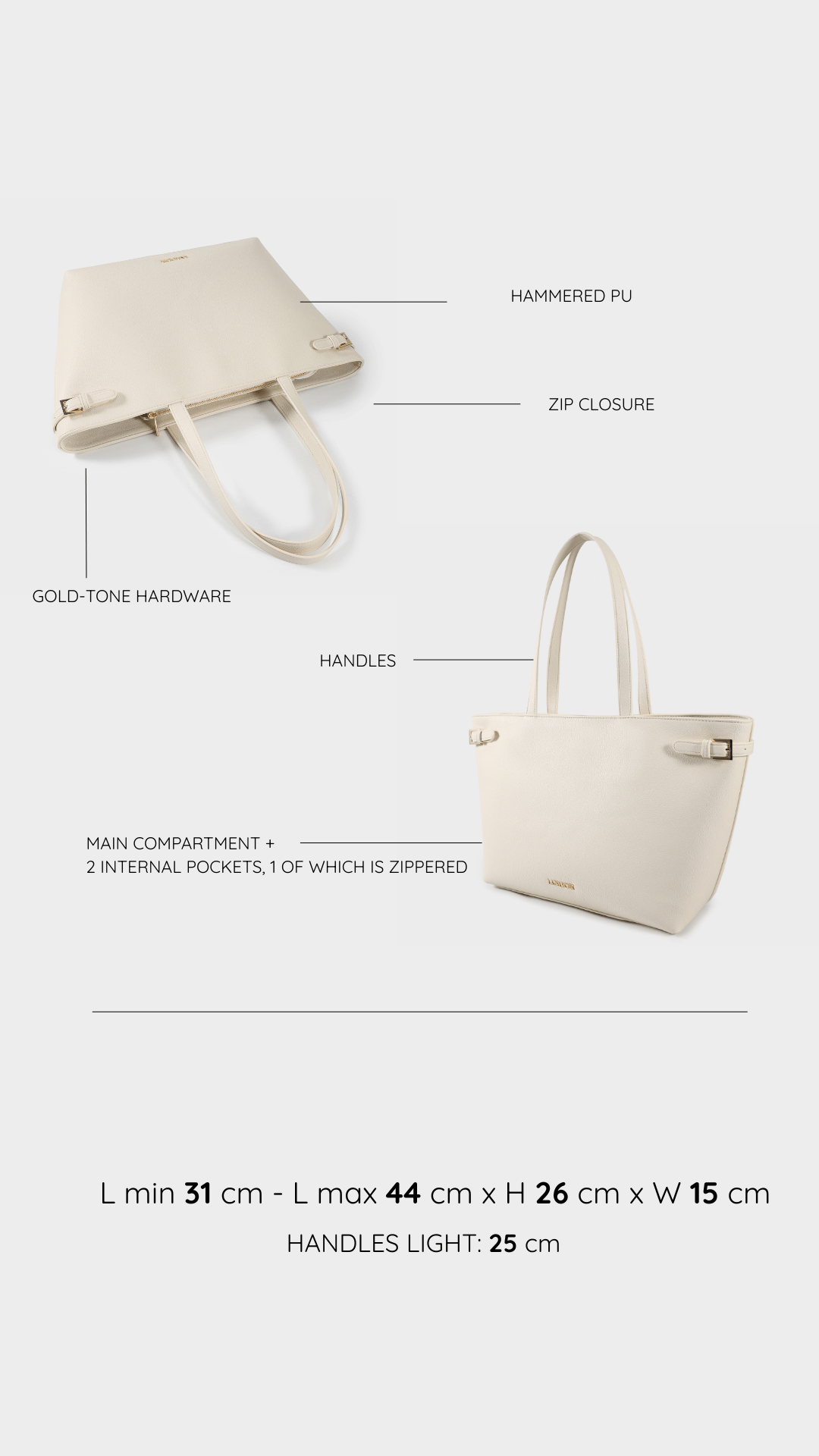 Borsa a spalla Georgie - CREAM