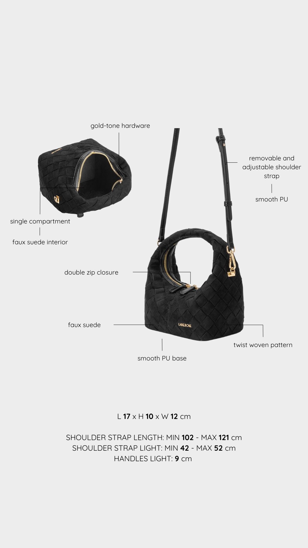 Borsa a mano WEAVE - BLACK GOLD